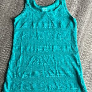 Mossimo Supply Co. Turquoise Lace Tank Top
